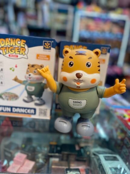 Dancing tiger with music and projector.